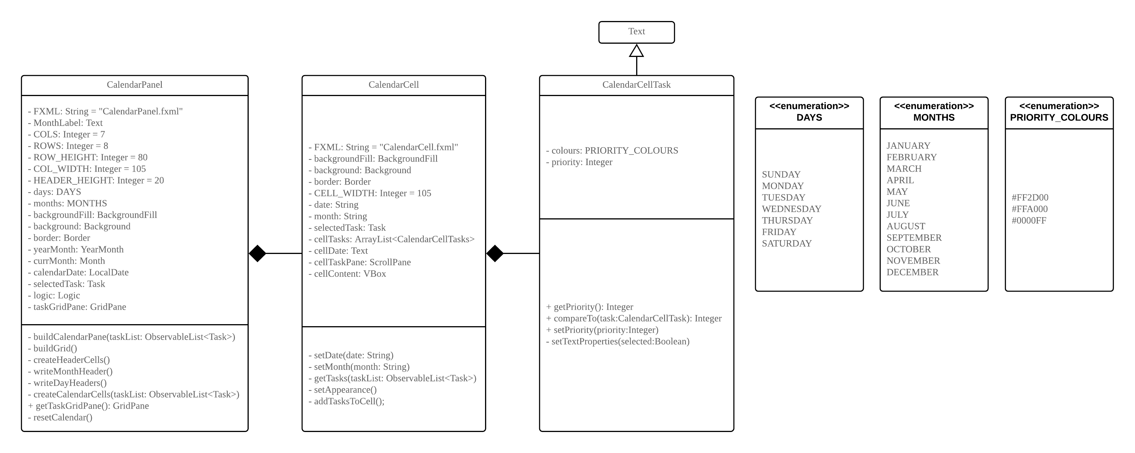 CalendarClassDiagram